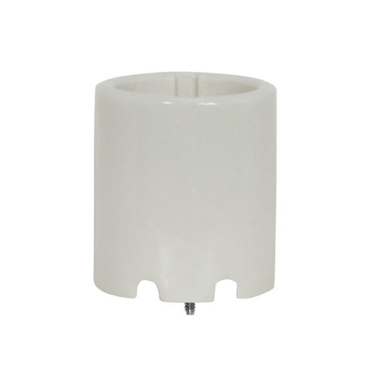 Satco 80-1681 Keyless Porcelain Socket w/Spring Center Contact & Reinforced Screw Shell w/Washers (w/2 6-32 Screws)