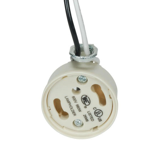 Satco 80-1862 4-Pin Ballast And Socket Combination For GU24 24" 18 AWM 105C Leads 1/8 Bushing Side Mount Bracket 3/4" Height