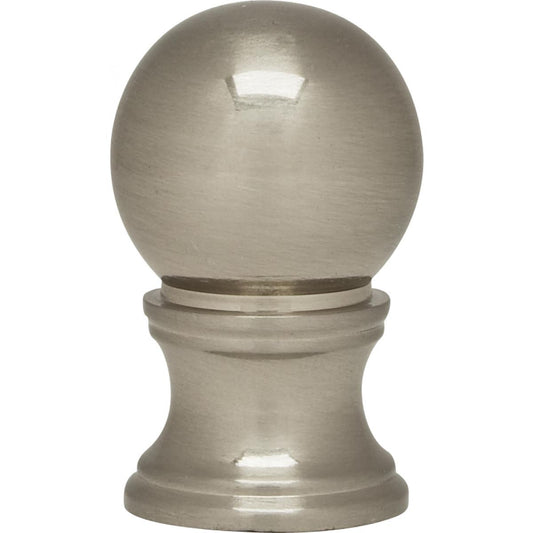 Satco 80-1880 Satin Nickel Ball Finial 1-1/4" Height 3/4" Diameter 1/4-27