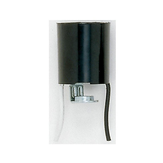Satco 80-2095 Keyless Lampholder 24" AWM B/W Leads 105C 1/8 IP Hickey 2" Overall Height 1-1/4" Diameter 660W 250V