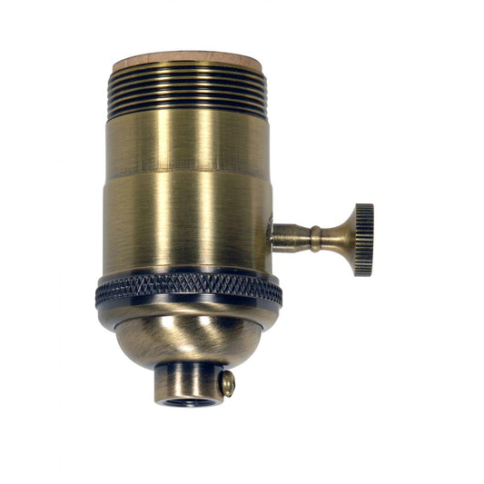 Satco 80-2158 3WAY CAST BR SKT REG ANT BRS