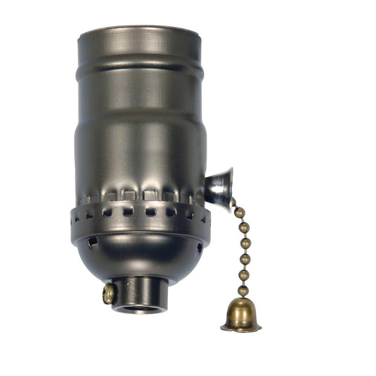 Satco 80-2316 On-Off Pull Chain Socket 1/8 IPS Aluminum Antique Brass Finish 660W 250V