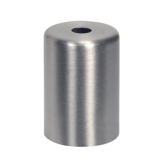 Satco 80-2400 Flanged Steel Neck 1-1/2" Outer Diameter 2-1/8" Long Cup 7/16" Center Hole Satin Nickel With Lacquer Finish