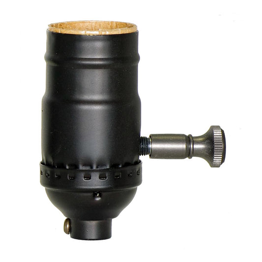 Satco 80-2416 150W Full Range Turn Knob Dimmer Socket; 1/8 IPS; 3 Piece Stamped Solid Brass; Dark Antique Brass Finish; 120V