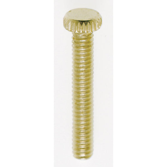 Satco 90-031 Steel Knurled Head Thumb Screw 8/32 1" Length Brass Plated Finish