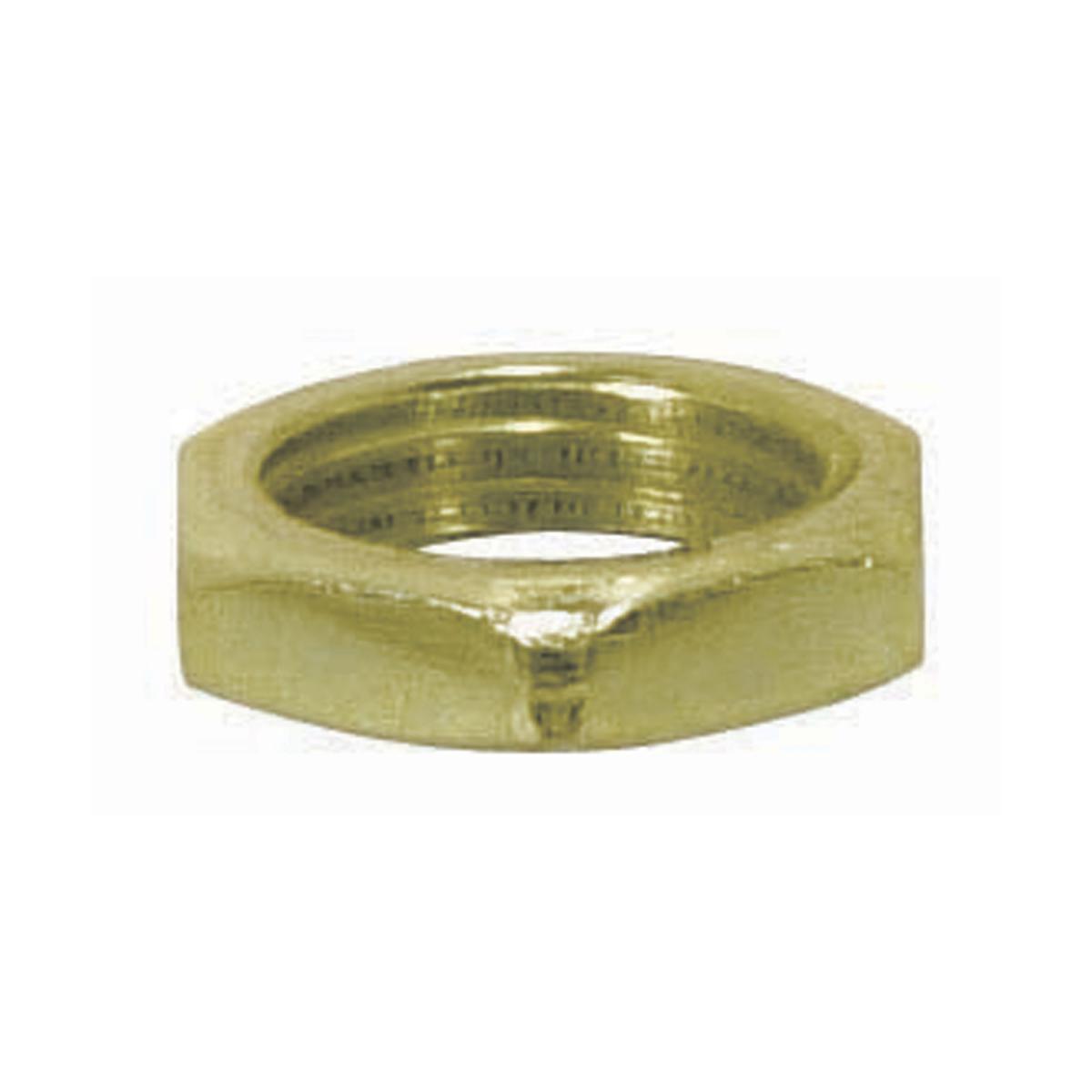 Satco 90-1066 Steel Locknut 1/8 IP 1/2" Hexagon 1/8" Thick Brass Plated Finish