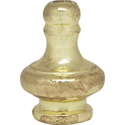 Satco 90-1160 Large Pyramid Knob 1-1/4" Height 1/8 IP Polished Brass Finish