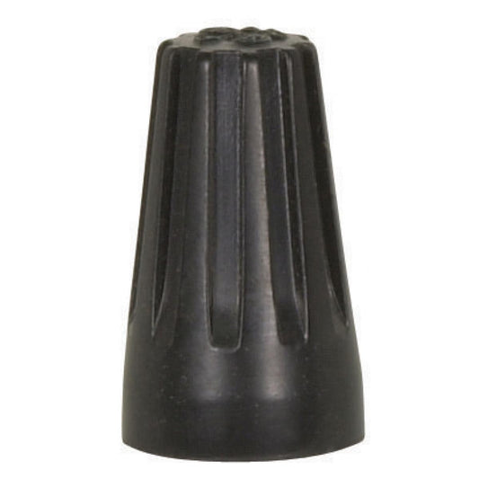 Satco 90-1418 Wire Connector With Spring Inserts For High Heat 150C Supply Wire 600V Black Finish 2 #18 Max