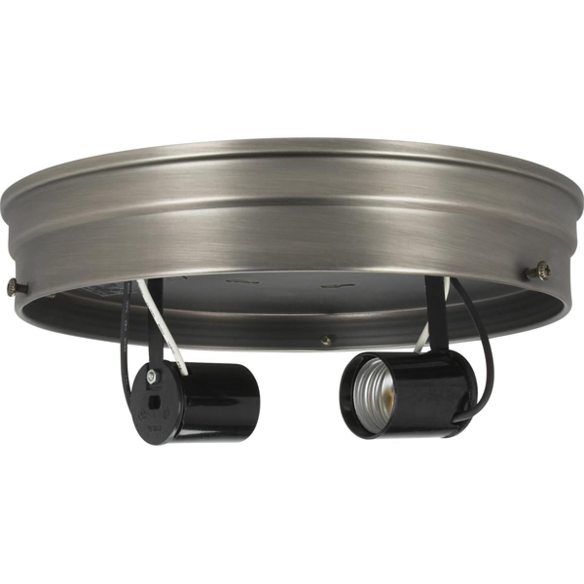 Satco 90-1439 8" 2-Light Ceiling Pan Brushed Nickel Finish Includes Hardware 60W Max