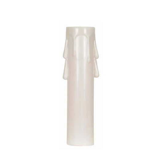 Satco 90-1505 Plastic Drip Candle Cover White Plastic Drip 13/16" Inside Diameter 7/8" Outside Diameter 2" Height