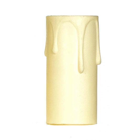 Satco 90-1507 Plastic Drip Candle Cover Ivory Plastic Drip 13/16" Inside Diameter 7/8" Outside Diameter 2" Height