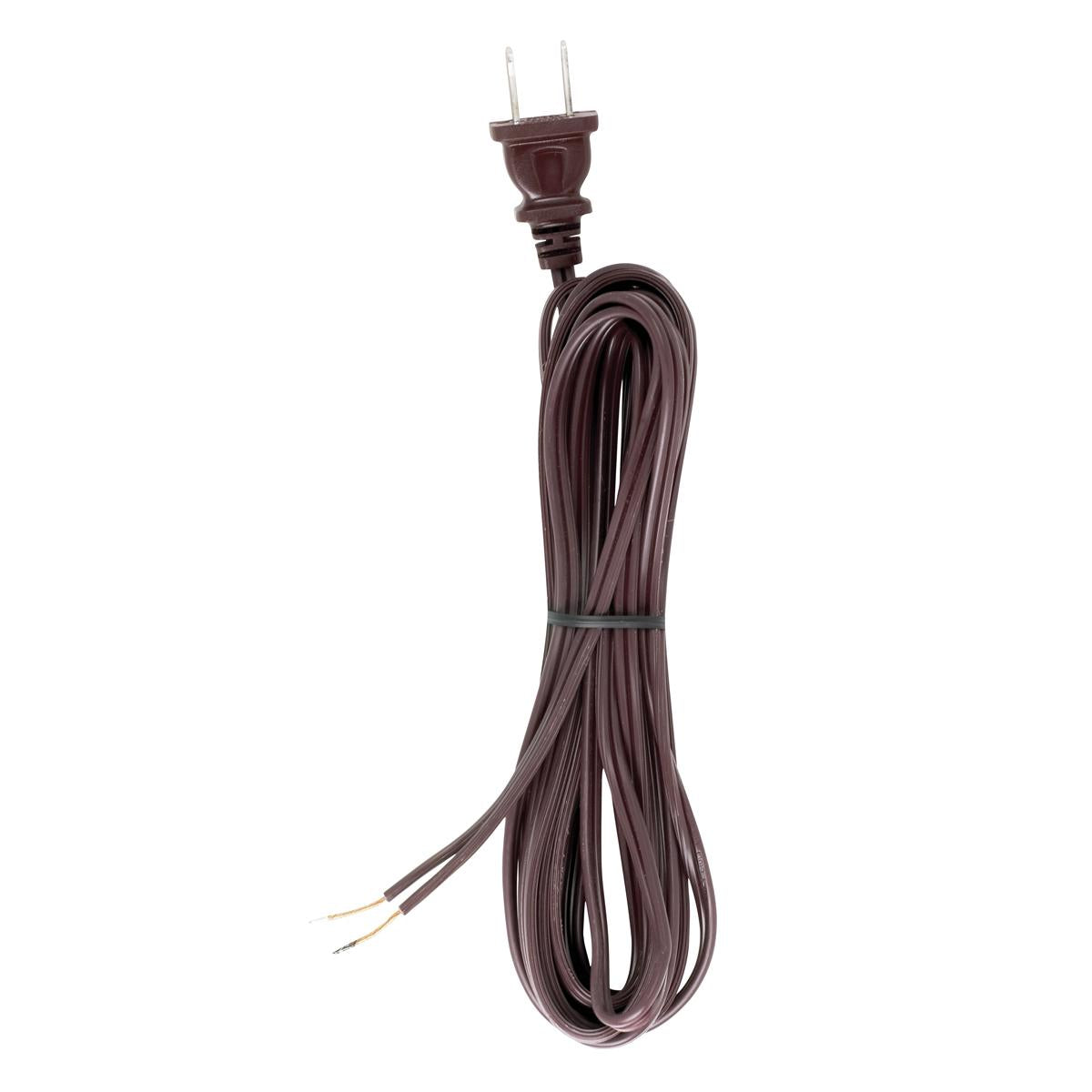 Satco 90-1529 18/2 SPT-1-105C All Cord Sets - Molded Plug - Tinned Tips 3/4" Strip with 2" Slit 100 Ctn. 15 Ft.