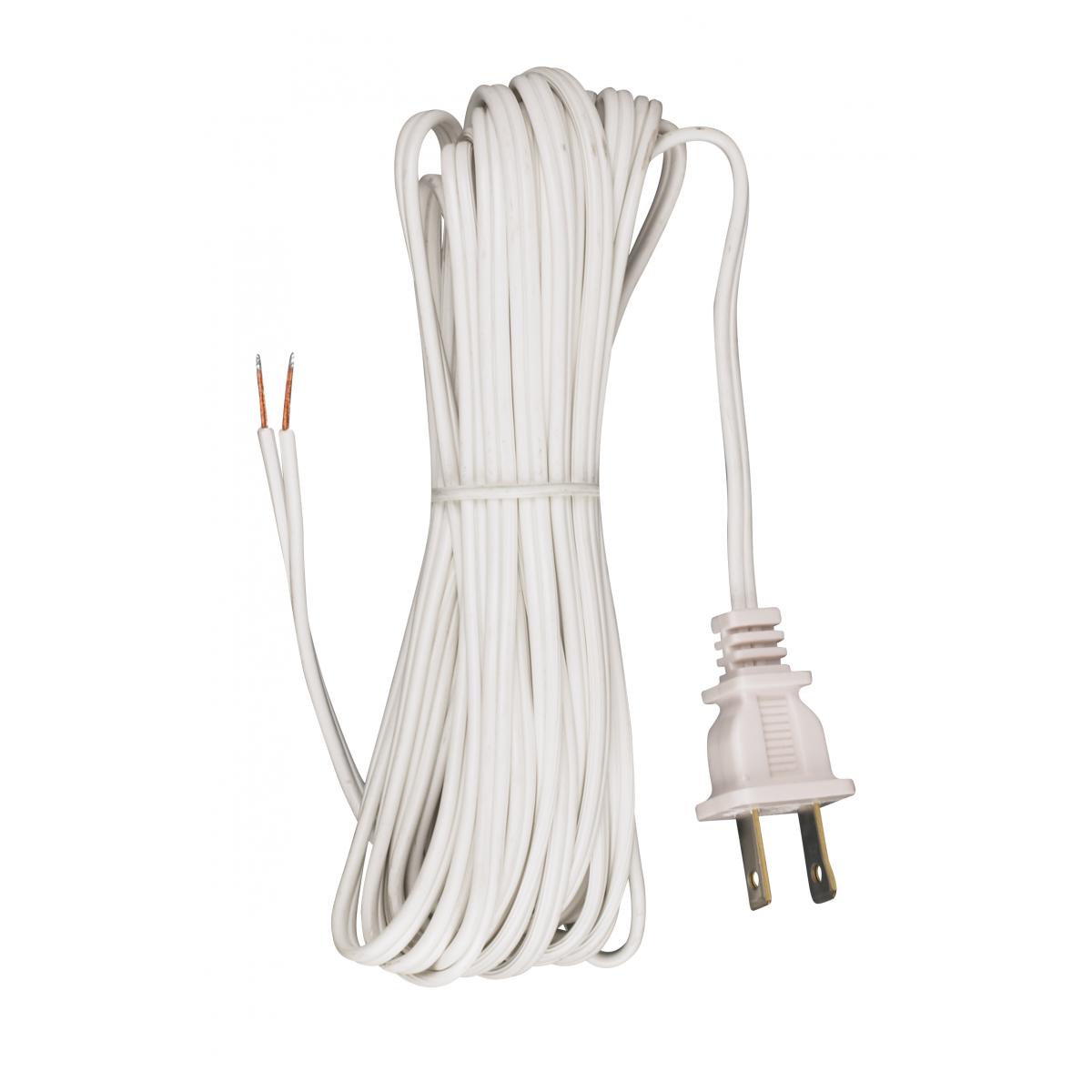 Satco 90-1534 18/2 SPT-1-105C All Cord Sets - Molded Plug - Tinned Tips 3/4" Strip with 2" Slit 100 Ctn. 20 Ft.
