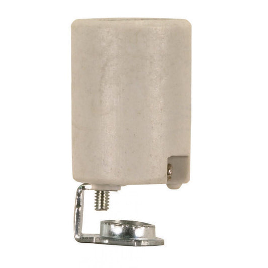 Satco 90-1554 Intermediate Base Porcelain Socket Screw Terminals 1/8 IP Inside Extrusion Single Leg 1-3/4" Height 1" Width 75W 250V