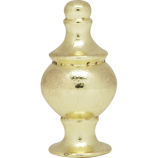 Satco 90-1714 Modern Finial 1-1/2" Height 1/4-27 Polished Brass Finish