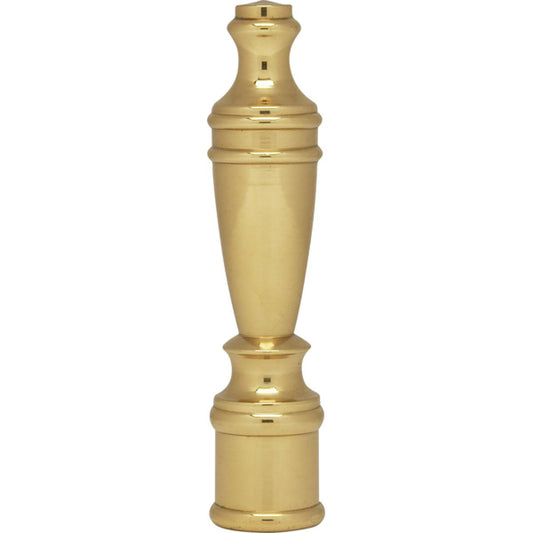 Satco 90-1731 Large Spindle Finial 2-3/8" Height 1/4-27 Polished Brass Finish
