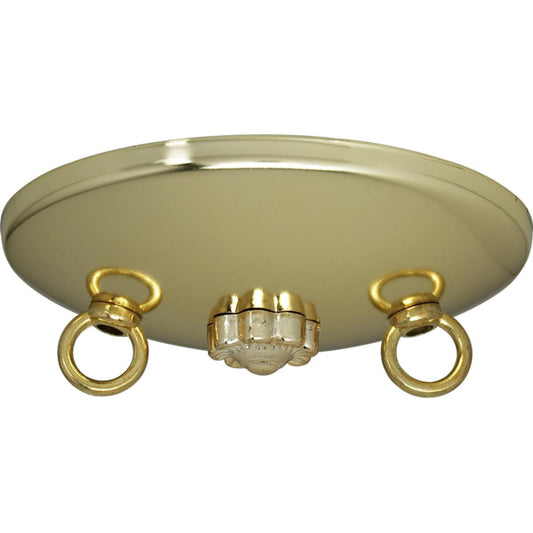 Satco 90-194 Bath Swag Canopy Kit Brass Finish 5" Diameter 3- 7/16" Holes Includes Hardware 10lbs Max