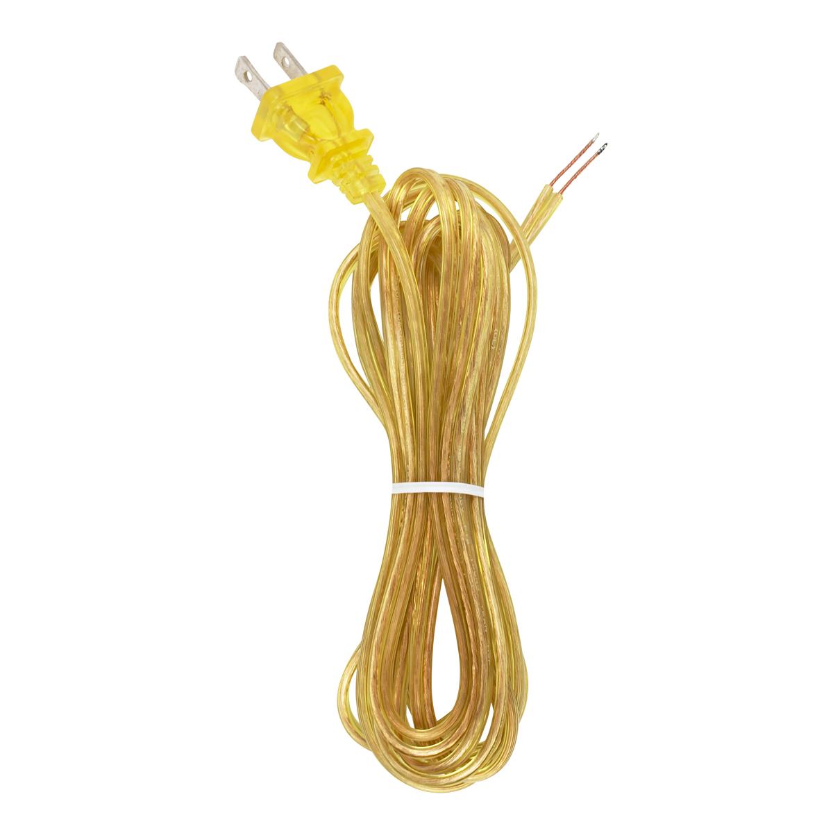 Satco 90-2036 18/2 SPT-1-105C All Cord Sets - Molded Plug - Tinned Tips 3/4" Strip with 2" Slit 72" Hank - 150 Ctn.12 Ft.