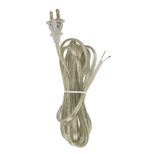 Satco 90-2048 12 Ft. Full Tinned 18/2 SPT-2-105C Cord Plug Full Tinned Tips for Push-In Terminals - 3/4" Strip with 2" Slit 72" Hank
