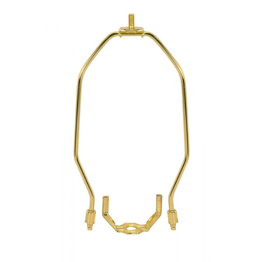 Satco 90-220 Light Duty Harp Polished Brass Finish 8" Height 1/8 IP Saddle 1/4-27 Thread 125 Carton