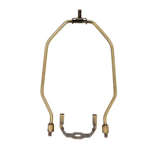 Satco 90-2266 Heavy Duty Harp Antique Brass Finish 8" Height 1/8 IP Saddle 1/4-27 Thread 125 Carton