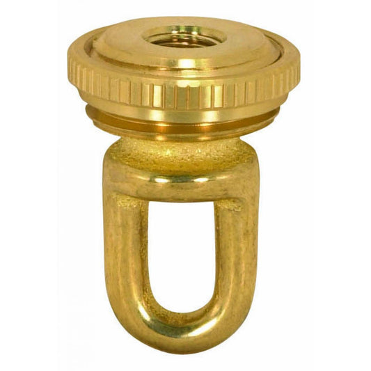 Satco 90-2294 1/8 IP Cast Brass Screw Collar Loop With Ring Fits 1" Canopy Hole 1-1/8" Ring Diameter 1-3/4" Height Unfinished