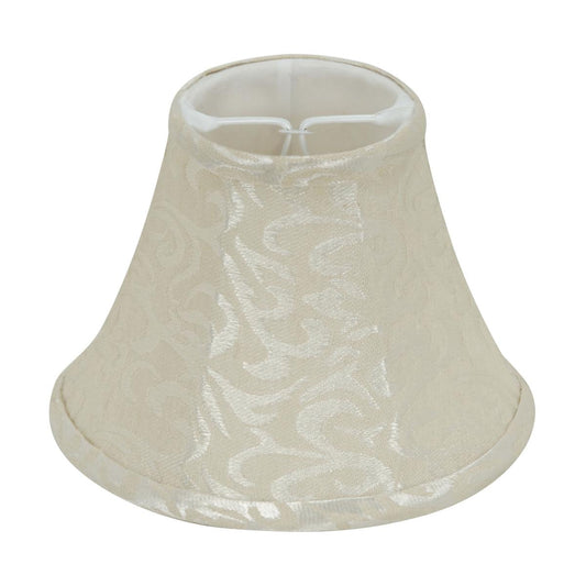 Satco 90-2488 Clip On Shade Cream Leaf Linen 3" Top 6" Bottom 4-1/2" Side