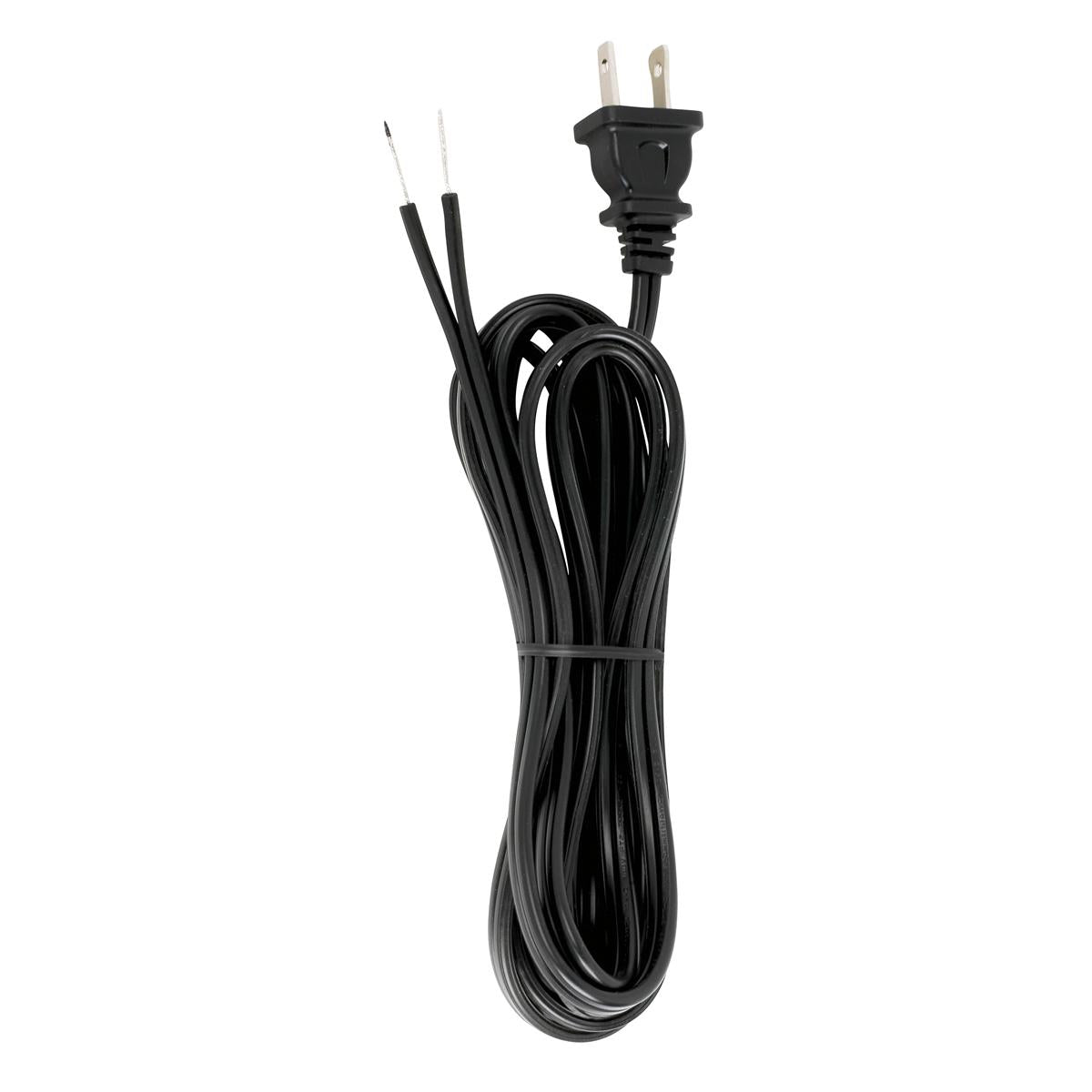 Satco 90-2596 10 Ft. Full Tinned Cord Sets 18/2 SPT-2-105C Full Tinned Tips for Push-In Terminals - 3/4" Strip with 2" Slit 36" Hank