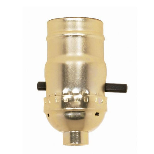 Satco 90-410 On-Off Push Thru Socket 1/8 IPS Aluminum Brite Gilt Finish 660W 250V 250 Master