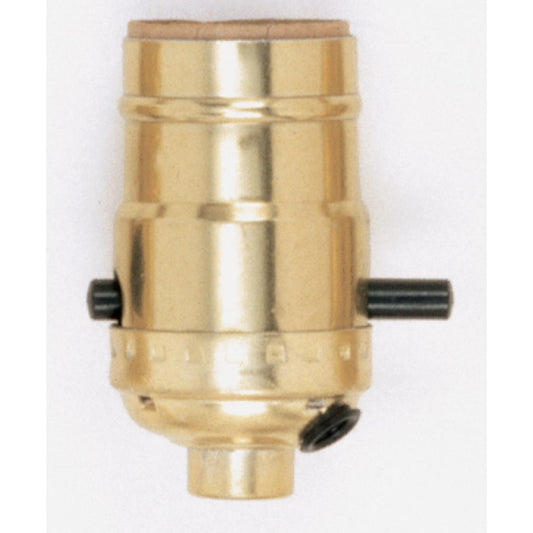 Satco 90-418 On-Off Push Thru Socket With Side Outlet For SPT-2 1/8 IPS Aluminum Brite Gilt Finish 660W 250V