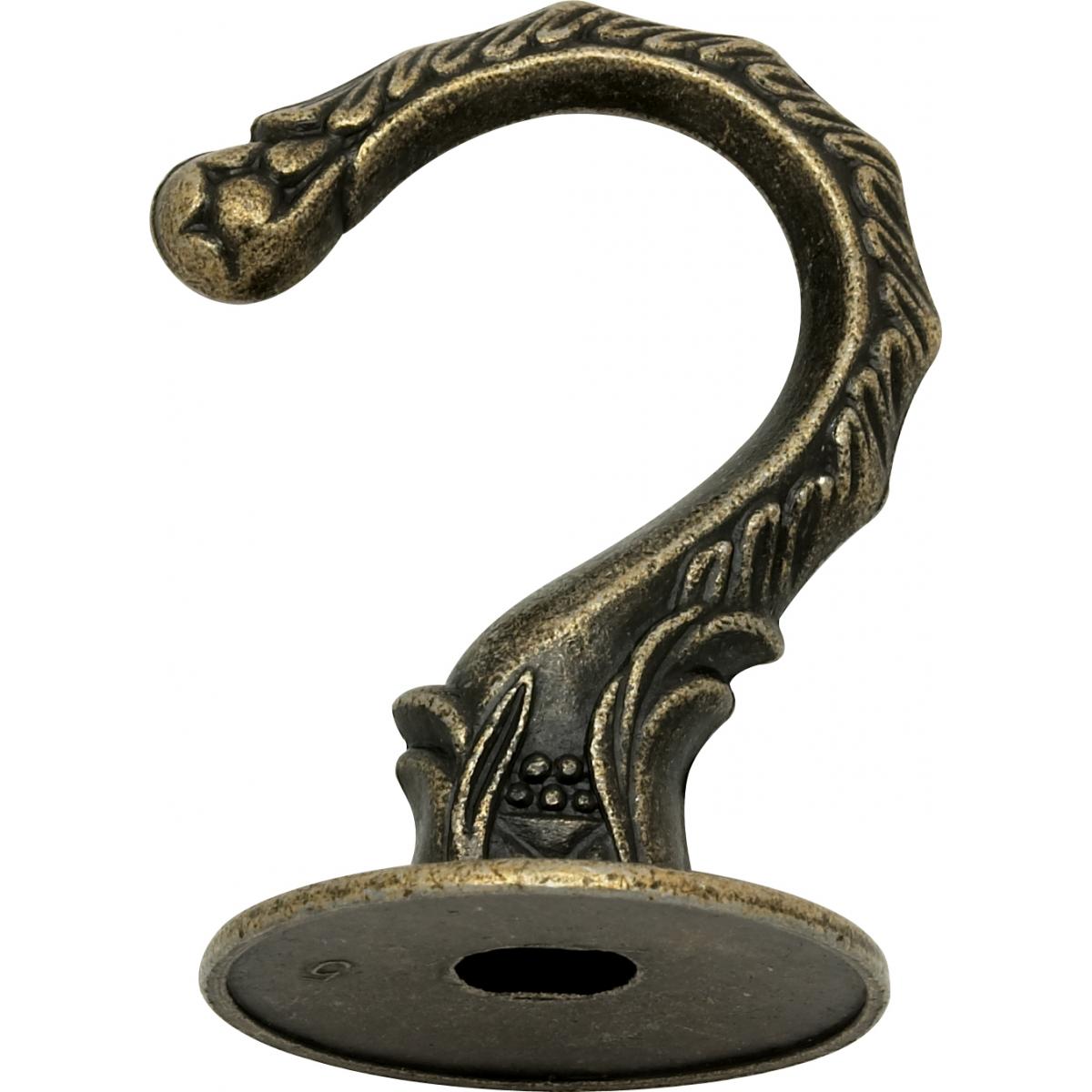 Satco 90-441 Die Cast Large Swag Hook Antique Brass Finish Kit Contains 1 Hook And Hardware 10lbs Max