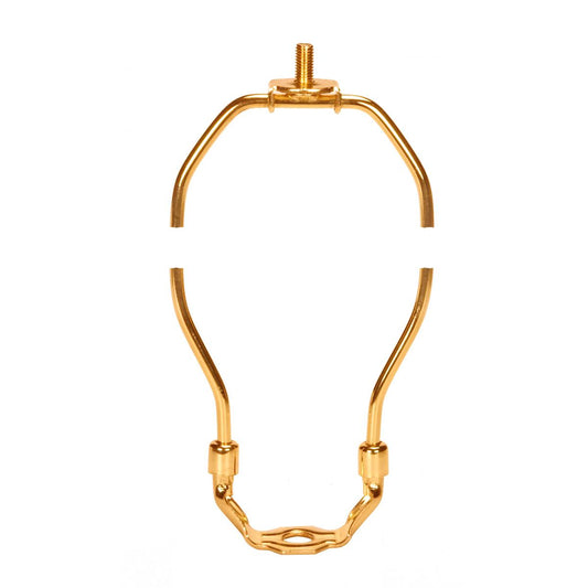 Satco 90-552 Heavy Duty Harp Polished Brass Finish 7-1/2" Height 1/8 IP Saddle 1/4-27 Thread 125 Carton