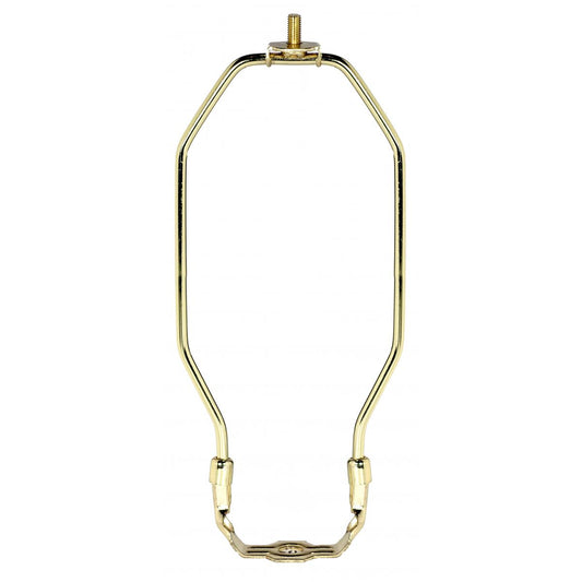 Satco 90-553 Heavy Duty Harp Polished Brass Finish 8-1/2" Height 1/8 IP Saddle 1/4-27 Thread 125 Carton