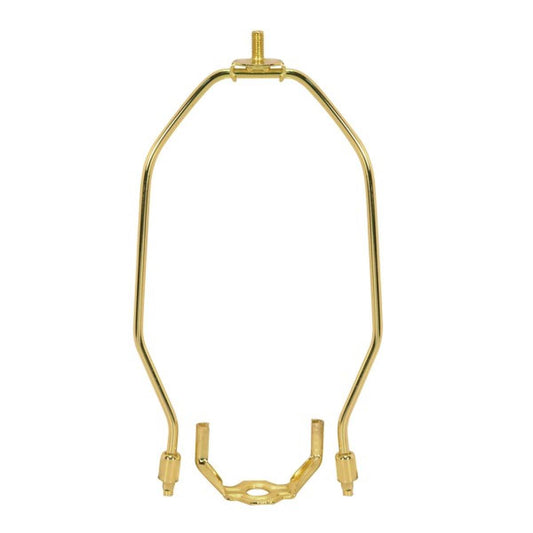 Satco 90-557 Heavy Duty Harp Polished Brass Finish 12-1/2" Height 1/8 IP Saddle 1/4-27 Thread 125 Carton