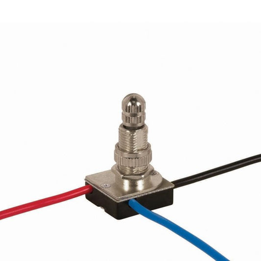 Satco 90-590 3-Way Metal Rotary Switch, Metal Bushing, 2 Circuit, 4 Position(L-1, L-2, L1-2, Off). Rated: 6A-125V, 3A-250V