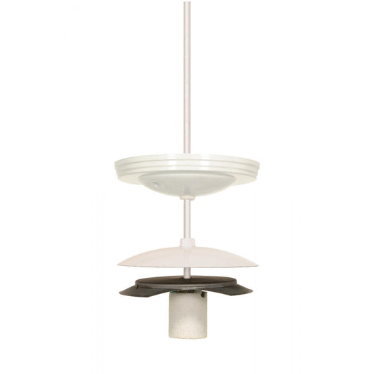 Satco 90-615 4" Neckless Ball Holder Kit White Finish For 3-7/8" Diameter Glass 8 Foot 18/3 SVT Includes Hardware