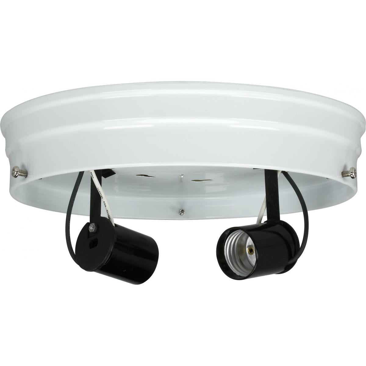 Satco 90-684 8" 2-Light Ceiling Pan White Finish Includes Hardware 60W Max