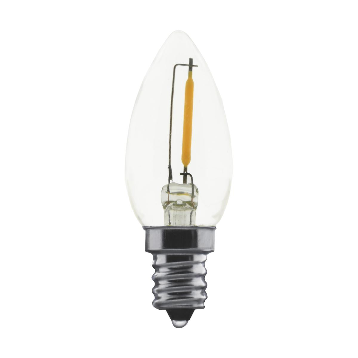 Satco S11308 0.7 Watt LED C7 Clear 2700K Candelabra base 120 Volt Carded 2 Pack