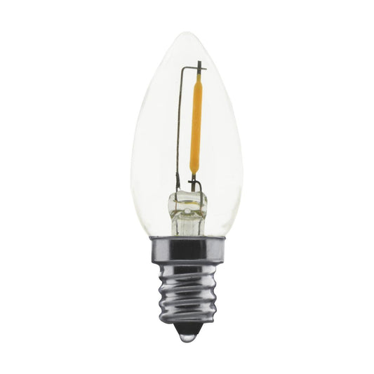 Satco S11308 0.7 Watt LED C7 Clear 2700K Candelabra base 120 Volt Carded 2 Pack