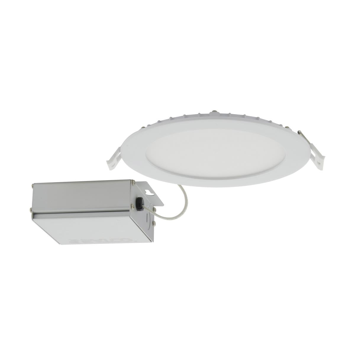 Satco S11827 12 Watt LED Direct Wire Downlight Edge-lit 6 inch CCT Selectable 120 volt Dimmable Round Remote Driver