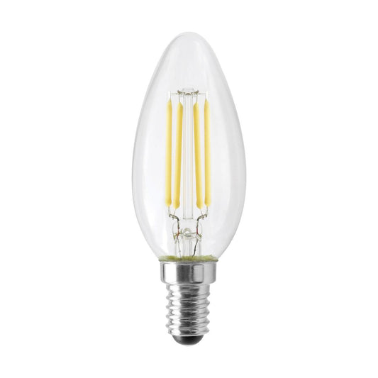 Satco S12115 4.5 Watt B11 LED Clear 350 Lumens 3000K European base 120 Volt