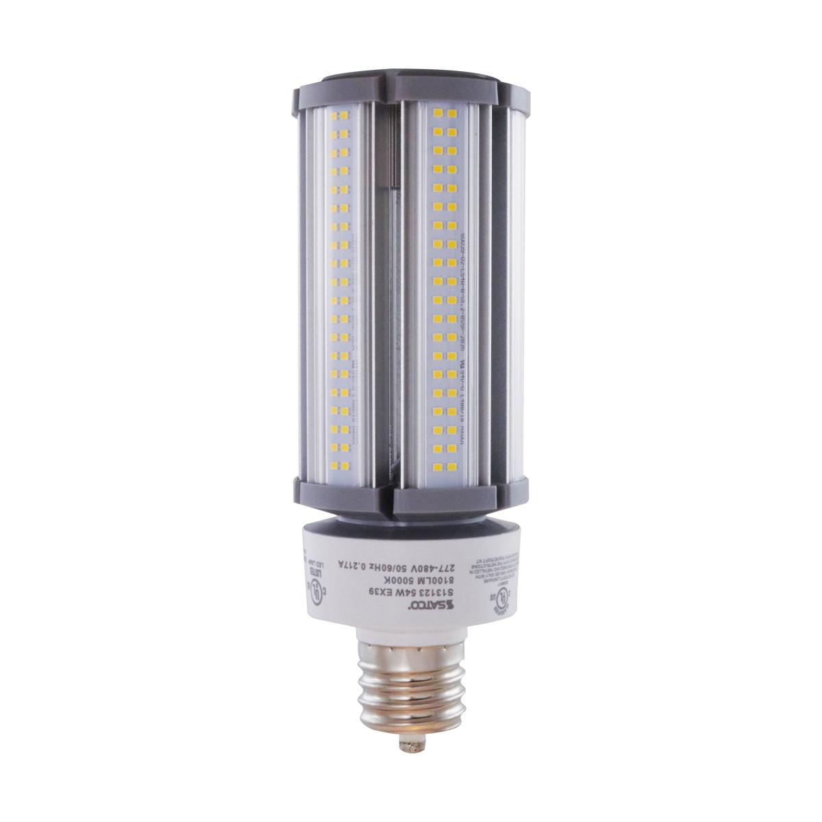 Replacement for Satco S13123 54 Watt LED HID 5000K Mogul extended base Type B Ballast Bypass 277V-480V - NOW S23166