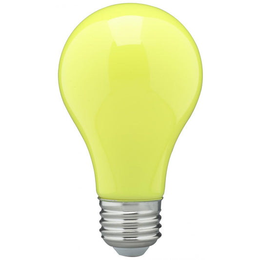 Satco S14987 8 Watt A19 LED Ceramic Yellow Medium base 360 deg. Beam Angle 120 Volt