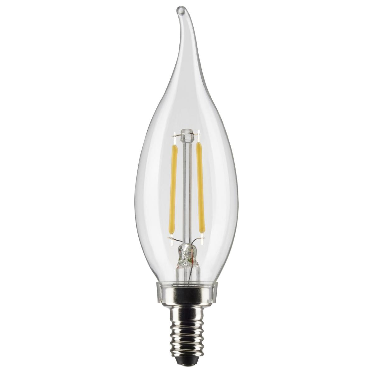 Satco S21297 4 Watt CA11 LED; Clear; Candelabra base; 90 CRI; 3000K; 120 Volt
