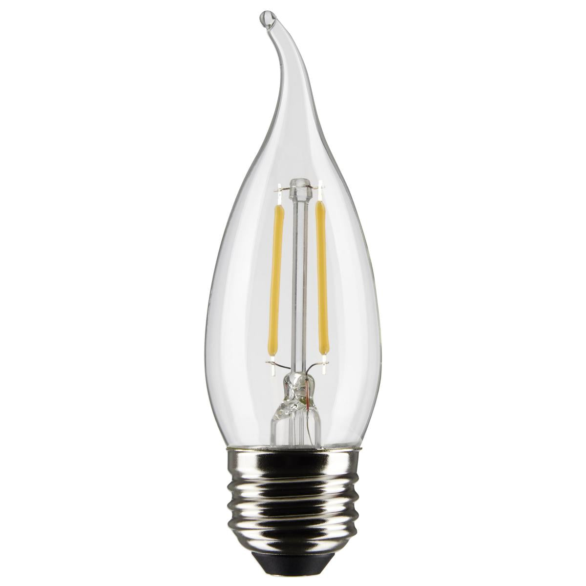 Satco S21313 4 Watt CA11 LED; Clear; Medium base; 90 CRI; 3000K; 120 Volt