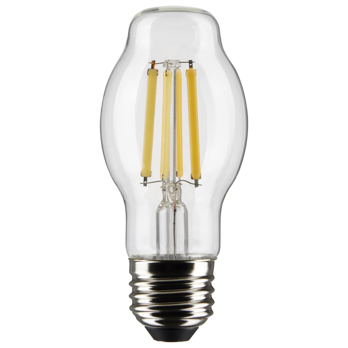 Satco S21334 8 Watt BT15 LED; Clear; Medium base; 90 CRI; 2700K; 120 Volt