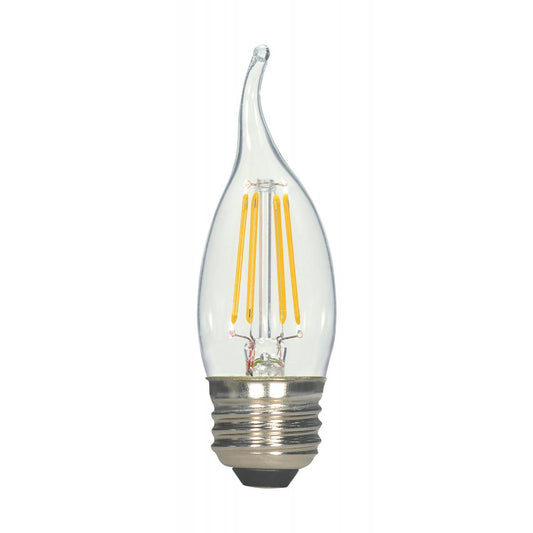 Replacement for Satco S21725 4.5 Watt CA10 LED Clear Medium base 2700K 120 Volt 2-Card - NOW S21849