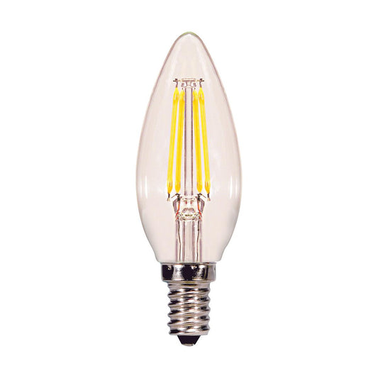Replacement for Satco S21728 4.5 Watt B11 LED Clear Candelabra base 5000K 120 Volt 2-Card - NOW S21822