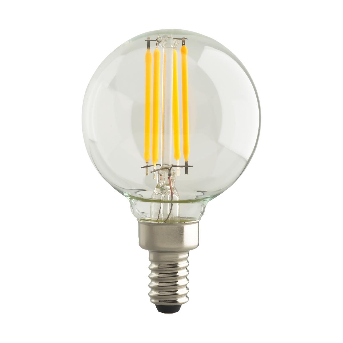 Replacement for Satco S21735 4.5 Watt G16 1/2 LED Clear Candelabra base 2700K 120 Volt 2-Card - NOW S21810