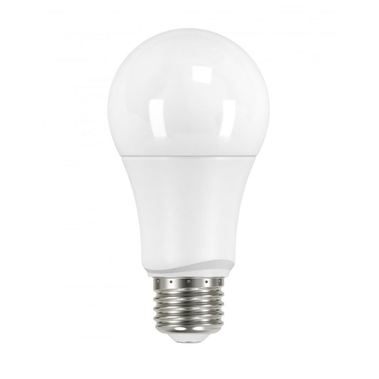 Satco S29589 9.5 Watt A19 LED Frosted 3000K Medium base 220 deg. Beam Angle 120 Volt Non-Dimmable 4-Pack